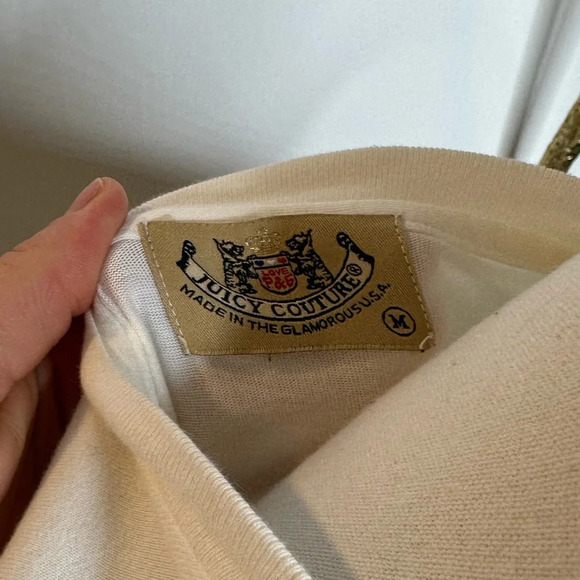 Juicy Couture “Why Am I Always Hungry” T-Shirt with Crystals Sz. M - Picture 5 of 6